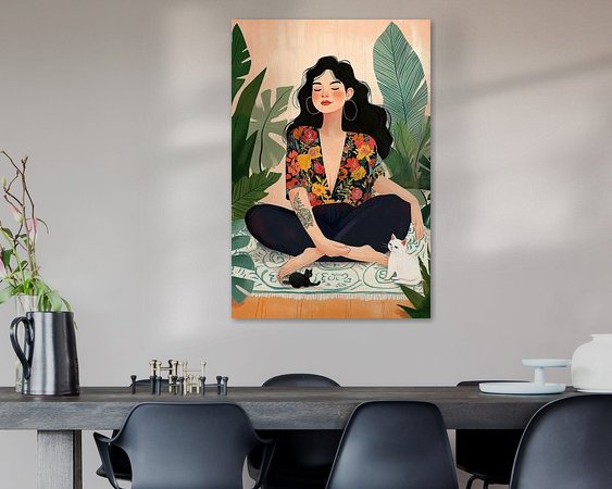 Voorbeeld van het werk in een kamer