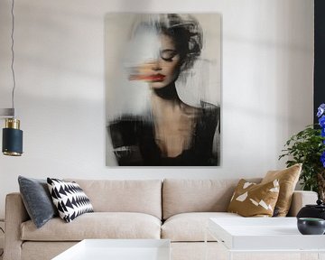 Modern en abstract portret van Carla Van Iersel