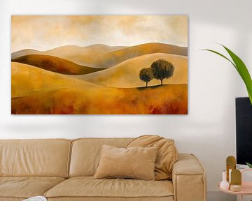 Abstract Landschap in Warme Tinten van Thea