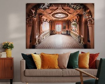 Entreehal van Verlaten Portugese Villa. van Roman Robroek - Foto's van Verlaten Gebouwen