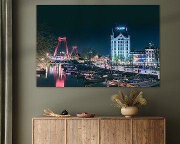 Oude haven bij avond van Hendrik Karremans