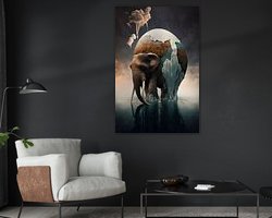 Voorbeeld van het werk in een kamer