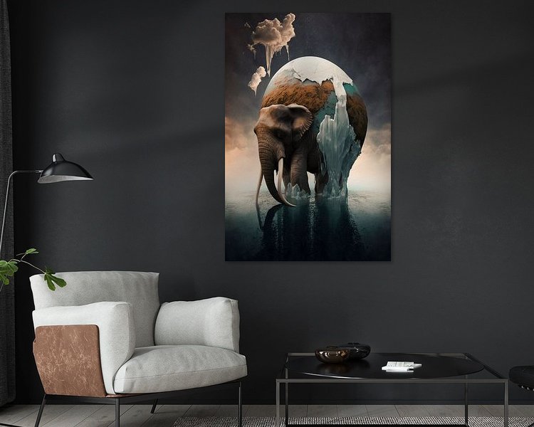 Voorbeeld van het werk in een kamer