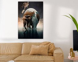 Voorbeeld van het werk in een kamer