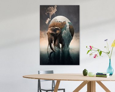 Voorbeeld van het werk in een kamer