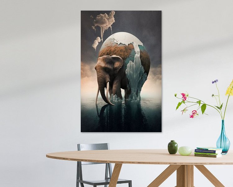 Voorbeeld van het werk in een kamer