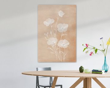 Zarte Blumen in Strichzeichnung von Thea