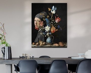 Het Meisje met de Parel - behind a Wan-Li Vase Edition van Marja van den Hurk