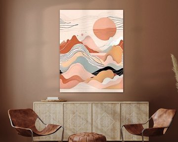Abstracte Vintage Bergvisserij van Dreamy Faces