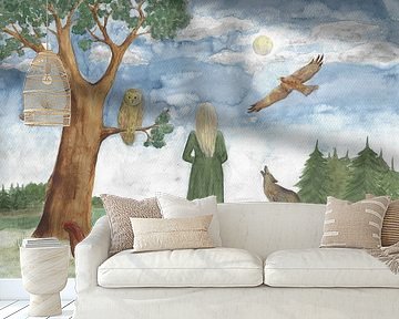 Met de krachtdieren in het bos