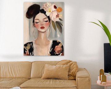 Modern portret, illustratie van Carla Van Iersel