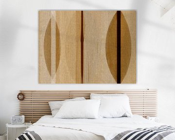 Modern Scandinavian Bauhaus Abstraction Organic in earthy ochre