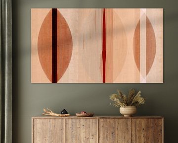 Modern Scandinavian Bauhaus Abstraction Organic in Brown Blush