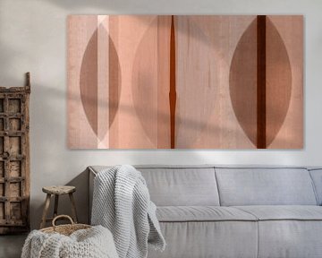 Moderne Scandinavische Bauhaus-abstractie in warme aardse kleuren