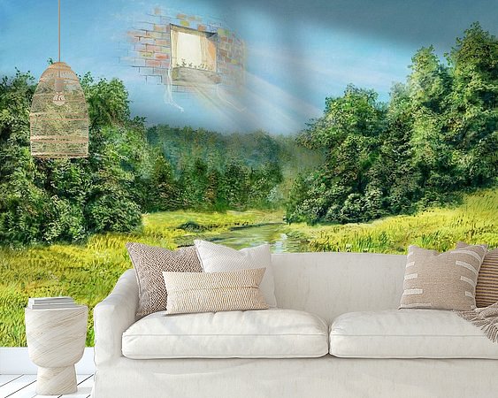 Voorbeeld van het werk in een kamer