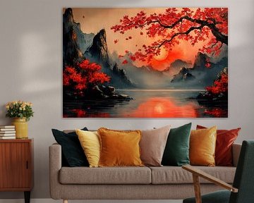 japanse schilderkunst landschap van Egon Zitter