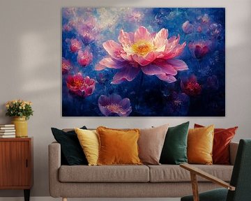 malerische japanische kunst lotusblume