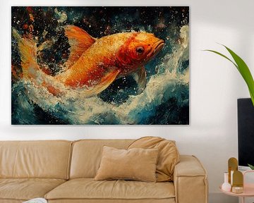malerische japanische kunst koi karpfen goldfisch