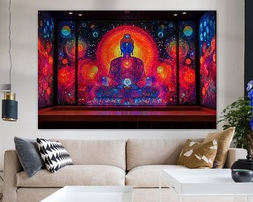 picturesque japanese art praying buddha meditation
