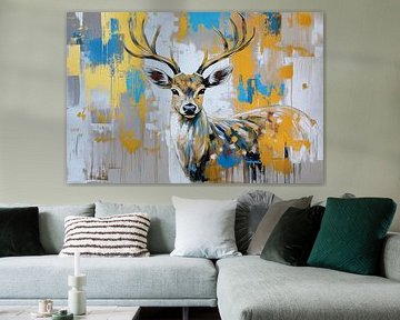Stag in blauw en goud