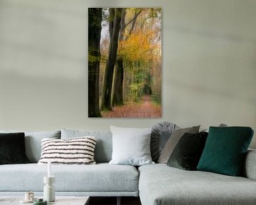 Boslaan in de herfst van Franke de Jong