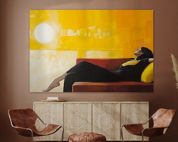 Frau auf Sofa von Harmannus Sijbring