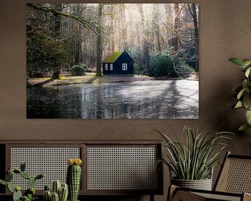 Het schuurtje aan de vijver achter paleis 't Loo van P Kuipers