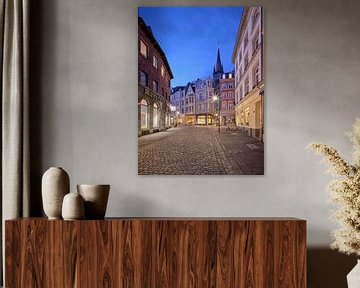 In the city centre of Aachen at the blue hour by Rolf Schnepp