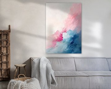 Abstract Pink Blue Pastel Clouds Watercolour by Niklas Maximilian