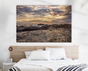 Glühender Steinstrand in Nosara in Costa Rica