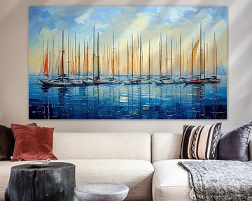 Zeilboten in de Middellandse Zee van Martine Affre Eisenlohr