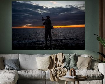 Vissende visser van byphotographyms