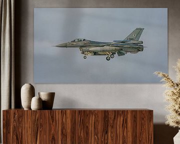 Atterrissage du General Dynamics F-16 Fighting Falcon. sur Jaap van den Berg