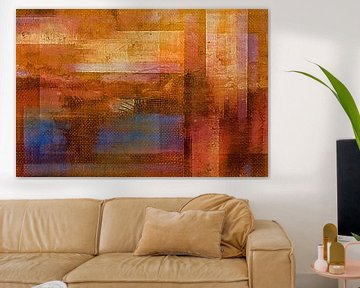 Herbst Phantasie, moderne Natur Abstraktion in Kupfer Bronze Gold