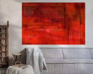 Zomer fantasie, moderne natuur abstractie in koraal koperrood van FRESH Fine Art