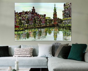 Munttoren aan de Amstel Amsterdam van Hendrik-Jan Kornelis