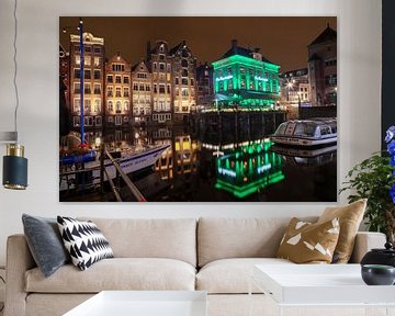 Amsterdam bij nacht - Damrak van t.ART