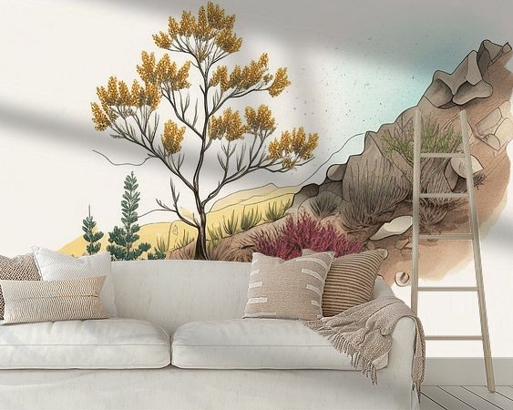 Voorbeeld van het werk in een kamer