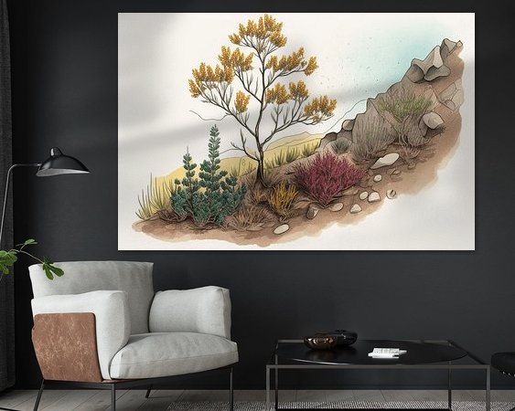 Voorbeeld van het werk in een kamer