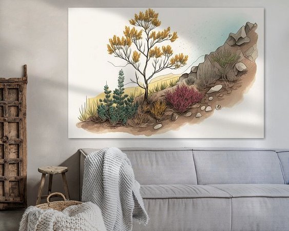 Voorbeeld van het werk in een kamer