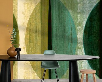 Moderne Skandinavische Bauhaus Abstraktion Organisch Rund von Mad Dog Art