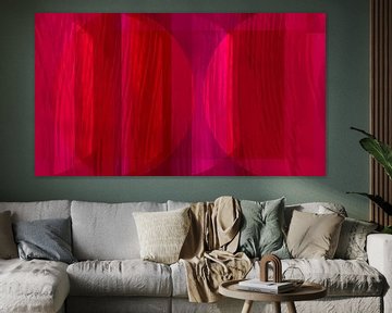 Modern Scandinavisch Bauhaus Abstractie Organisch Kersen van Mad Dog Art