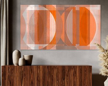 Modern Scandinavian Bauhaus Abstraction Organic Orange