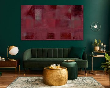 Moderne surrealistische abstractie met organische textuur in rood van Mad Dog Art