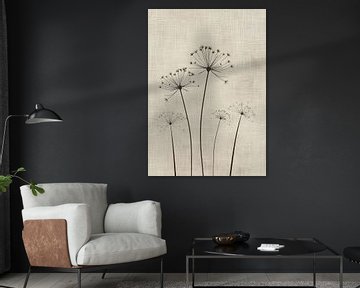 Minimalistisch Bloemenschilderij | Whisper Lines van Modern Collection