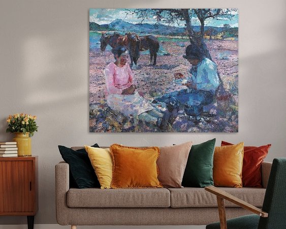 Voorbeeld van het werk in een kamer