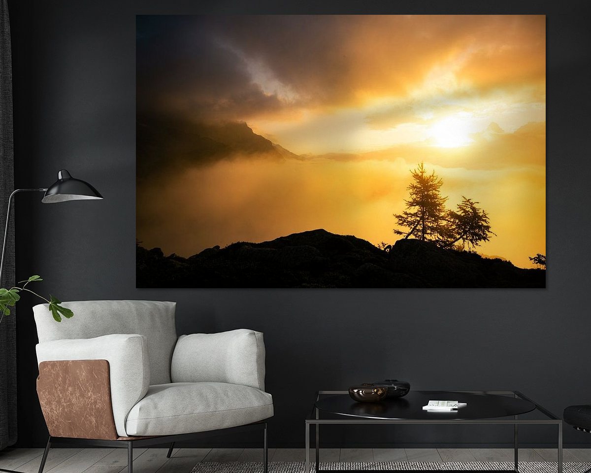 Voorbeeld van het werk in een kamer