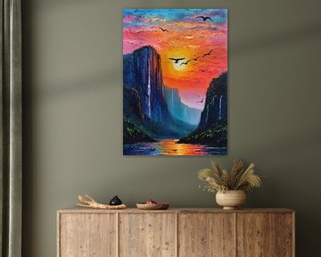 Zonsondergang Angel Falls van MIROKKU