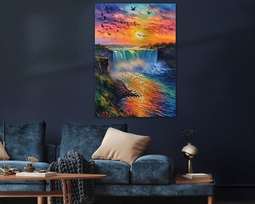 Niagara watervallen zonsondergang van MIROKKU