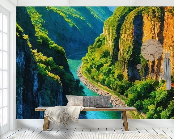 Voorbeeld van het werk in een kamer